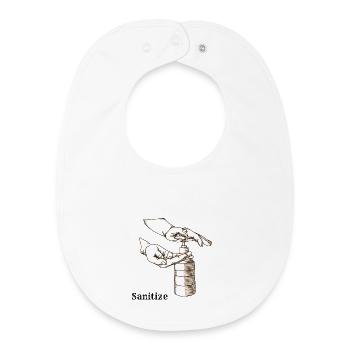 Electric Handschuh with Sanitizer - Baby Organic Bib - white - Front
