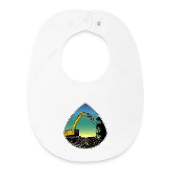 Tear-off excavator - Baby Organic Bib - white - Front
