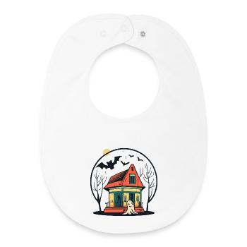 Fantôme de maison hantée - Bavoir bébé bio - blanc - Devant