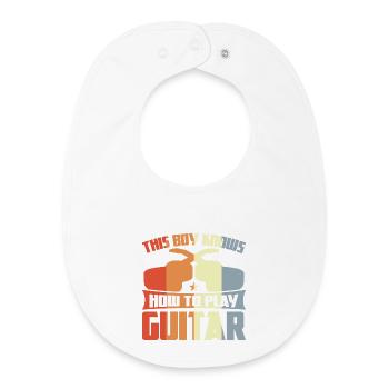 This boy knows how to play the guitar - Baby Organic Bib - white - Front