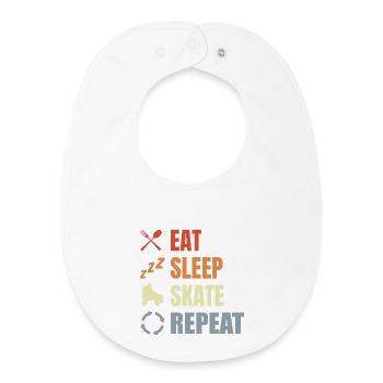 Eat Sleep Skate Repeat - Baby Organic Lätzchen - Weiß - Vorne