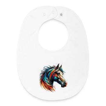Horse - Baby Organic Bib - white - Front