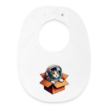Chat astronaute - Bavoir bébé bio - blanc - Devant