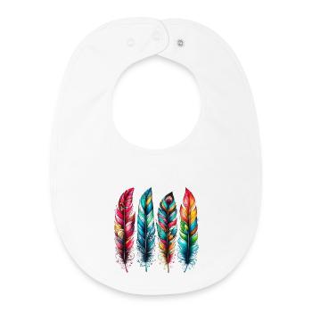 Feathers - Baby Organic Bib - white - Front