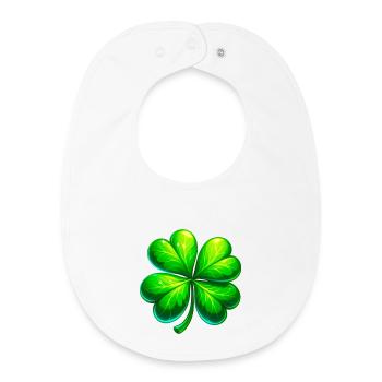 Trèfle à quatre feuilles - Bavoir bébé bio - blanc - Devant