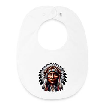 Amerikanischer Indianer Amerikaner - Baby Organic Lätzchen - Weiß - Vorne