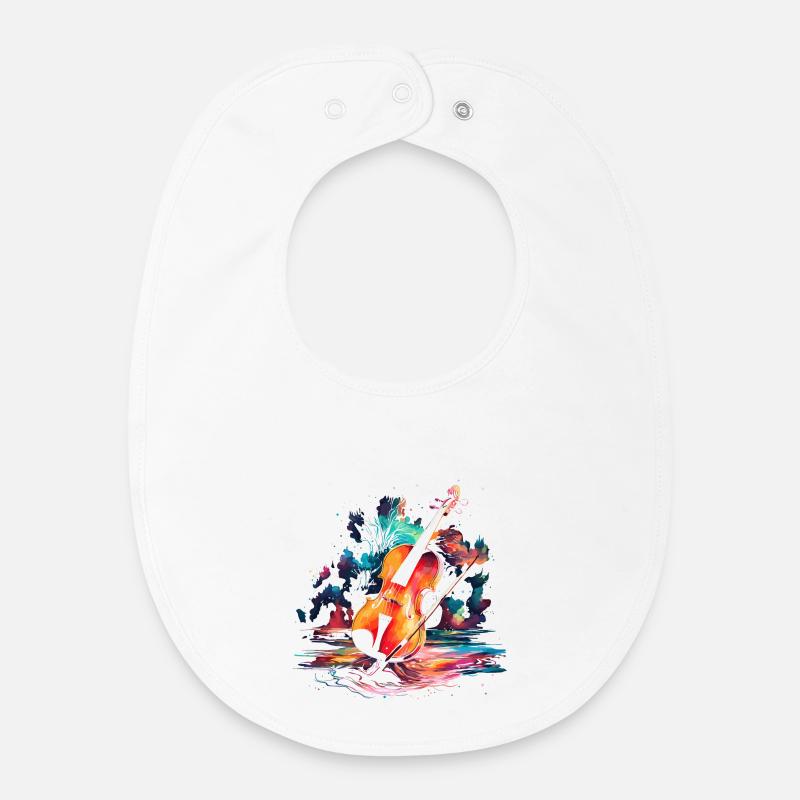 Violon Steamwave - Bavoir bébé bio - blanc