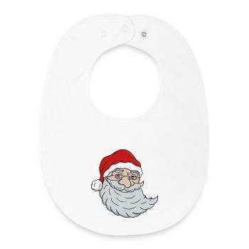 Père Noël - Bavoir bébé bio - blanc - Devant