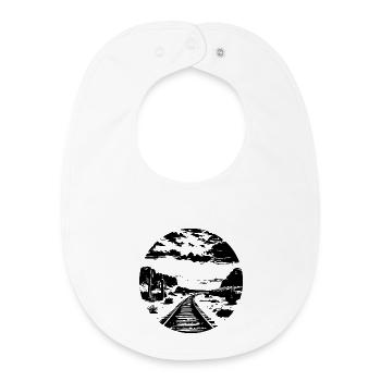 Railway Graphic - Baby Organic Bib - white - Front