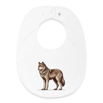 Loup - Bavoir bébé bio - blanc - Devant