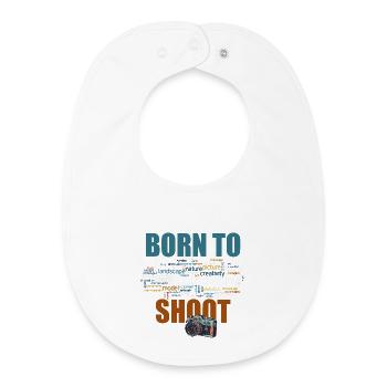 Born to shoot - Baby Organic Lätzchen - Weiß - Vorne