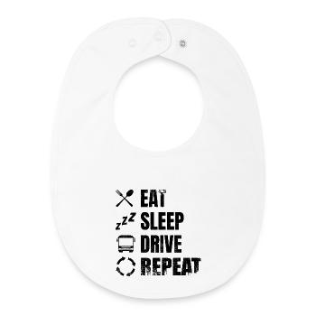 Bus Driver Timetable - Baby Organic Bib - white - Front