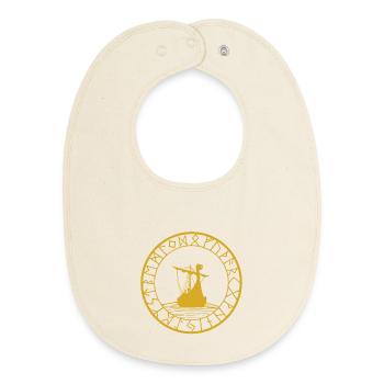 Wikingergelbes Langschiff und Kompass - Baby Organic Lätzchen - Natur - Vorne