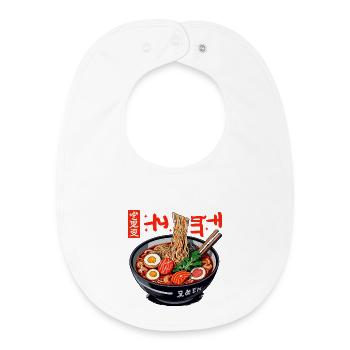 Illustration de bol de ramen vif - Bavoir bébé bio - blanc - Devant