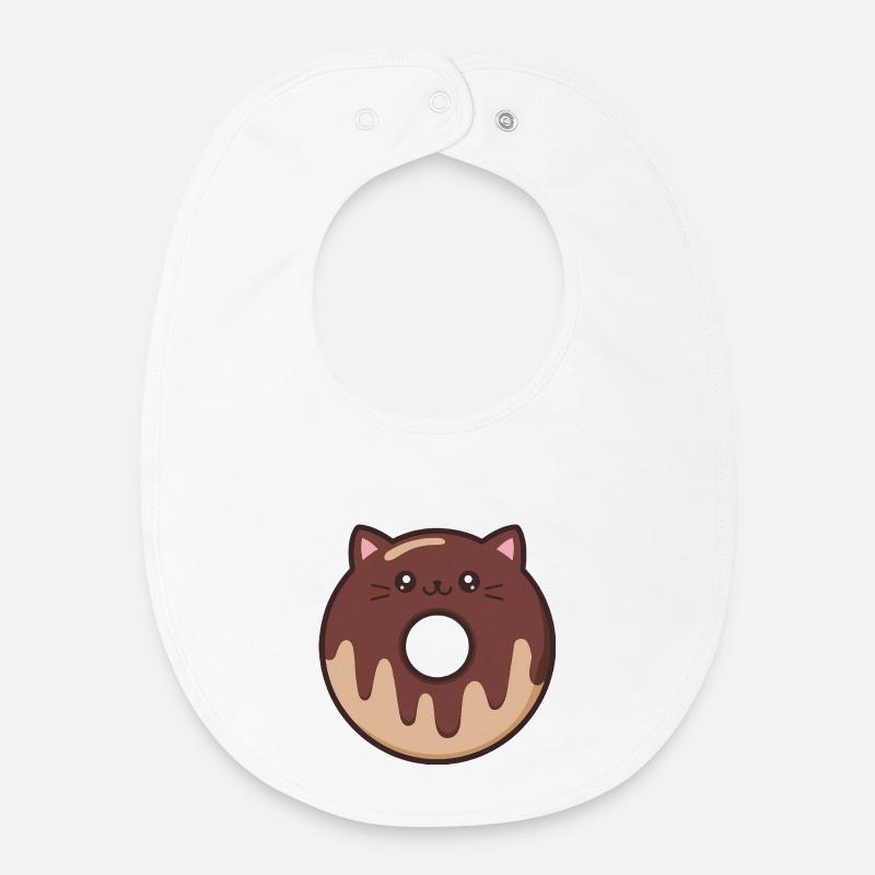 Donut chat mignon - Bavoir bébé bio - blanc