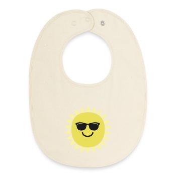 Lunettes de soleil - Bavoir bébé bio - écru doux - Devant