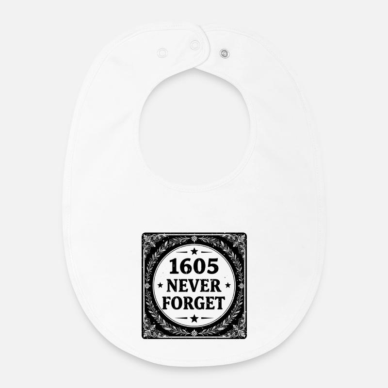 Black Gunpowder Stamp - Bavoir bébé bio - blanc