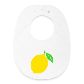 Citron Flat Print Design - Bavoir bébé bio - blanc - Devant