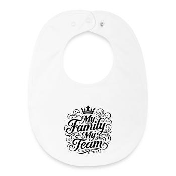 Mon équipe familiale dit couronne - Bavoir bébé bio - blanc - Devant