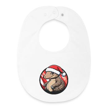 Gürteltier mit Santa-Hut - Baby Organic Lätzchen - Weiß - Vorne