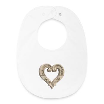 Architectural Stone Heart Sculpture - Baby Organic Lätzchen - Weiß - Vorne