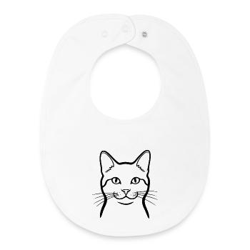 Gribouillis de Chat Minimum Animaux - Bavoir bébé bio - blanc - Devant