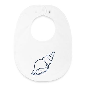 Esthétique Seashell Minimal Ocean Beach Design - Bavoir bébé bio - blanc - Devant