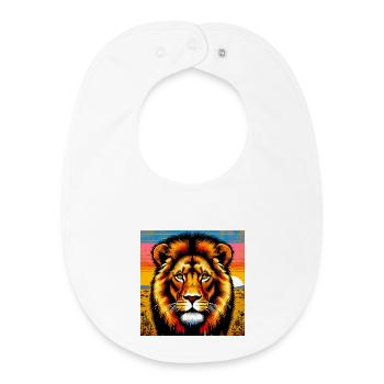 lion - Baby Organic Bib - white - Front