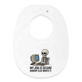 Squelette sur la sécurité au travail informatique PC - Bavoir bébé bio - blanc - Devant