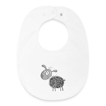 Little Wool Sheep - Sheep Comic - Baby Organic Bib - white - Front