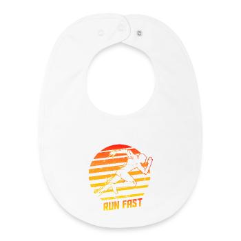 Sprint - Sport - Laufen - Leichtathletik - Rennen - Baby Organic Lätzchen - Weiß - Vorne