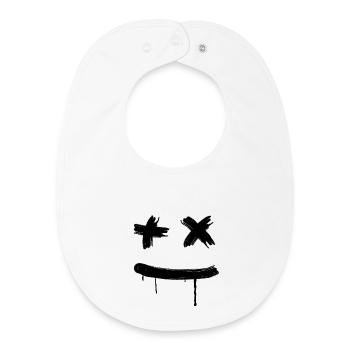 face happy minimal halloween skater street art fun - Baby Organic Lätzchen - Weiß - Vorne