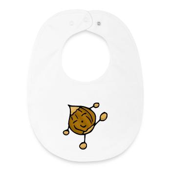 Nut hazelnut funny cool positive food - Baby Organic Bib - white - Front