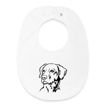 Labrador Head - Baby Organic Bib - white - Front