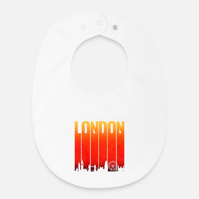 LONDON Skyline Gradient Bars - Baby Organic Lätzchen - Weiß