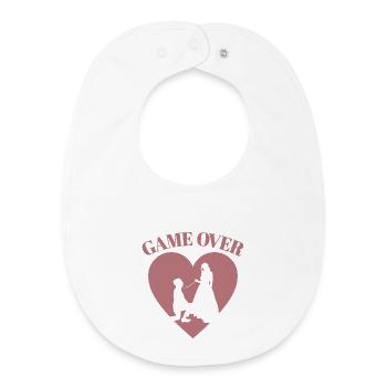 Game Over Funny Bachelorette Party Mariage - Bavoir bébé bio - blanc - Devant