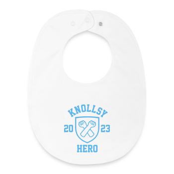 Knollsy hero 2023 defending supporters in Alkmaar - Baby Organic Bib - white - Front