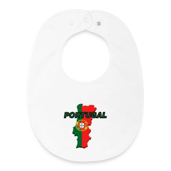 Map flag of Portugal - Baby Organic Bib - white - Front