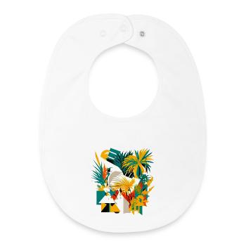 Palm trees and flowers from a cubic point of view - Baby Organic Bib - white - Front