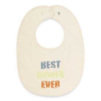 Best Rower - Baby Organic Bib - soft Ecru - Front