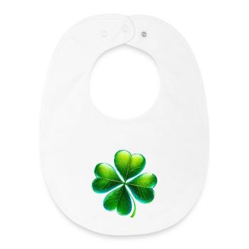 Four-leaf clover - Baby Organic Bib - white - Front