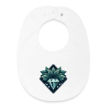 Diamant en fleurs - Bavoir bébé bio - blanc - Devant