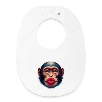 Baiser de singe - Bavoir bébé bio - blanc - Devant