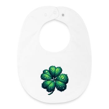 Trèfle à quatre feuilles - Bavoir bébé bio - blanc - Devant