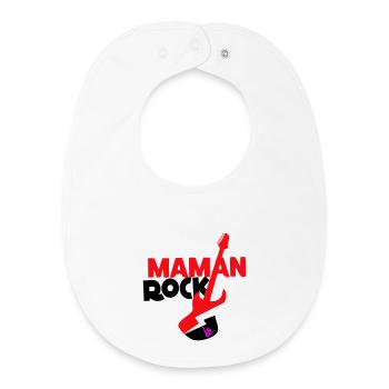 Maman rock - Bavoir bébé bio - blanc - Devant
