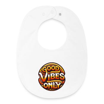 Design Vintage des années 70 - Bavoir bébé bio - blanc - Devant