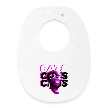 CATS, CATS, CATS · Pink Big Cat - Baby Organic Bib - white - Front
