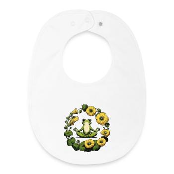 Peaceful Frog Meditation Circle - Baby Organic Bib - white - Front