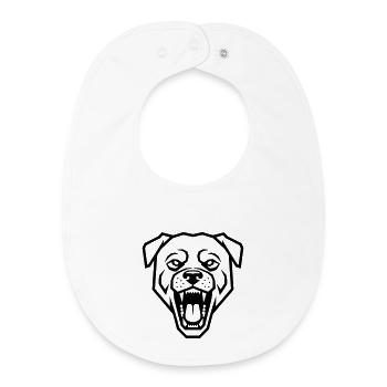 Rottweiler géométrique - Logo de chien menaçant - Bavoir bébé bio - blanc - Devant