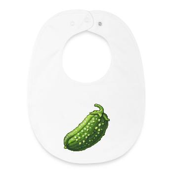 Pixel Concombre Vert Rétro - Bavoir bébé bio - blanc - Devant